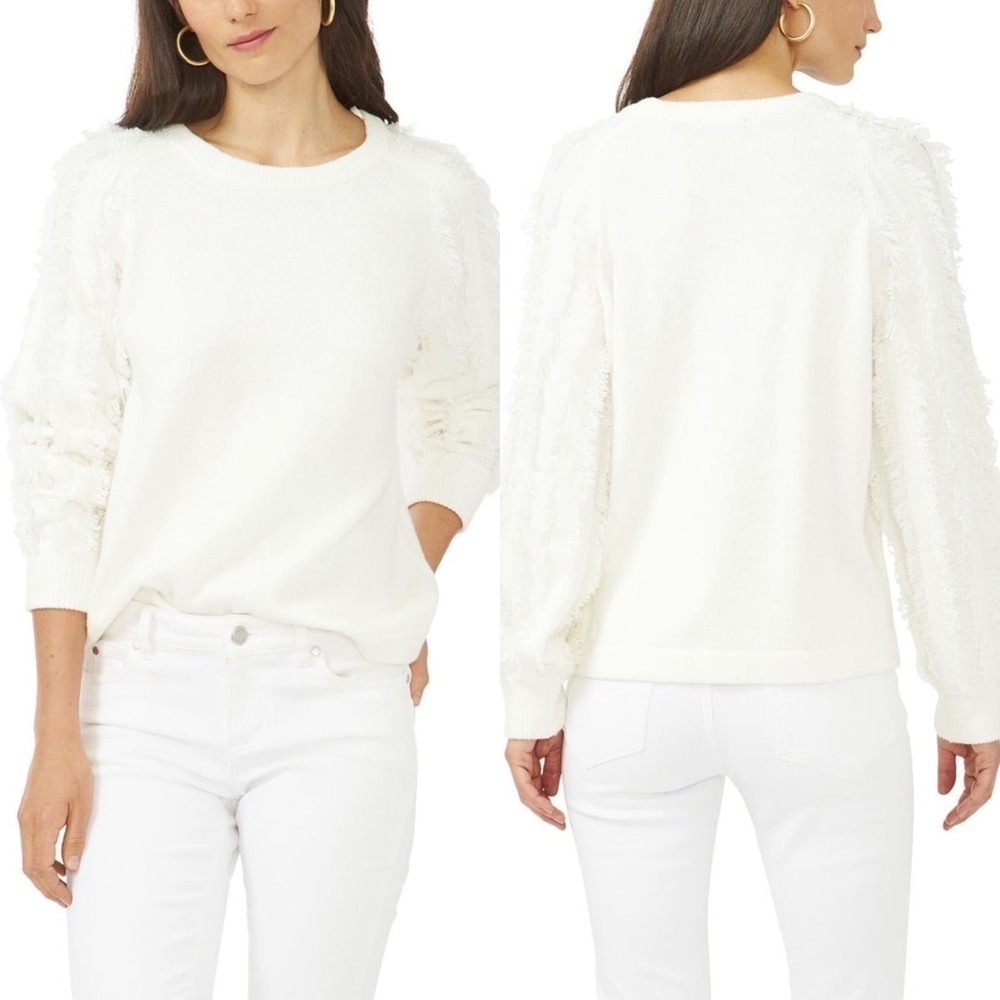 1.STATE Revolve Crewneck Fringe Sleeve Sweater New With Tags Size Medium